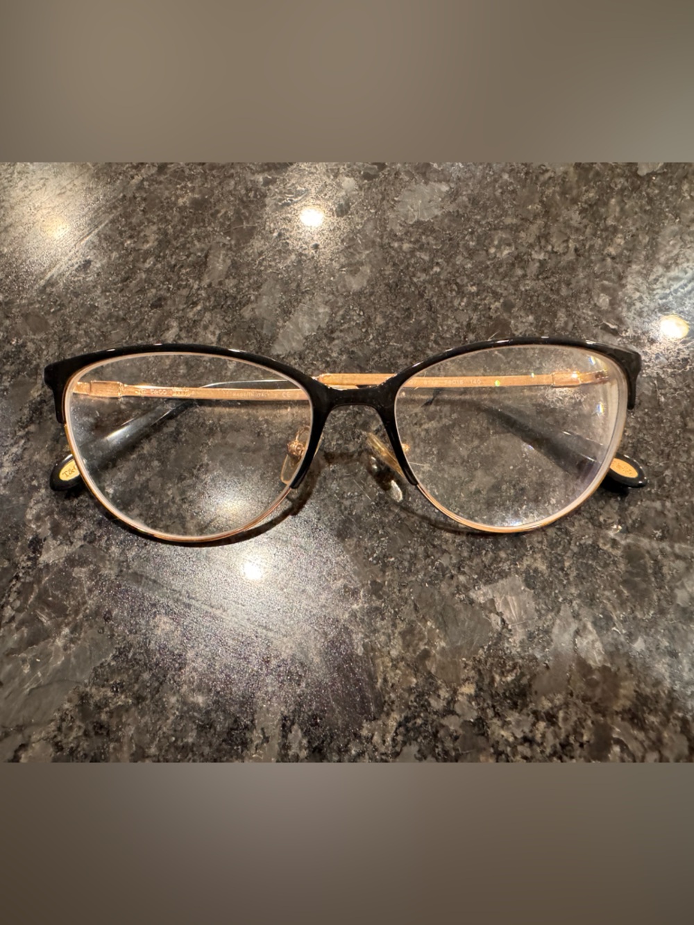 Tiffany & Co. Black and Gold Cat-Eye Glasses